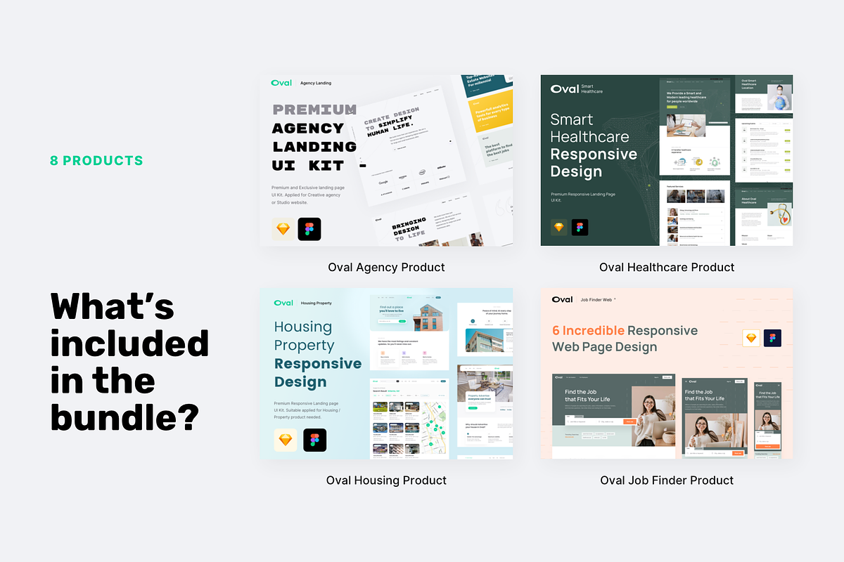 Oval Landing Page Template Bundles, a Landing Page Template by Designspace (Photo 5 of 5)