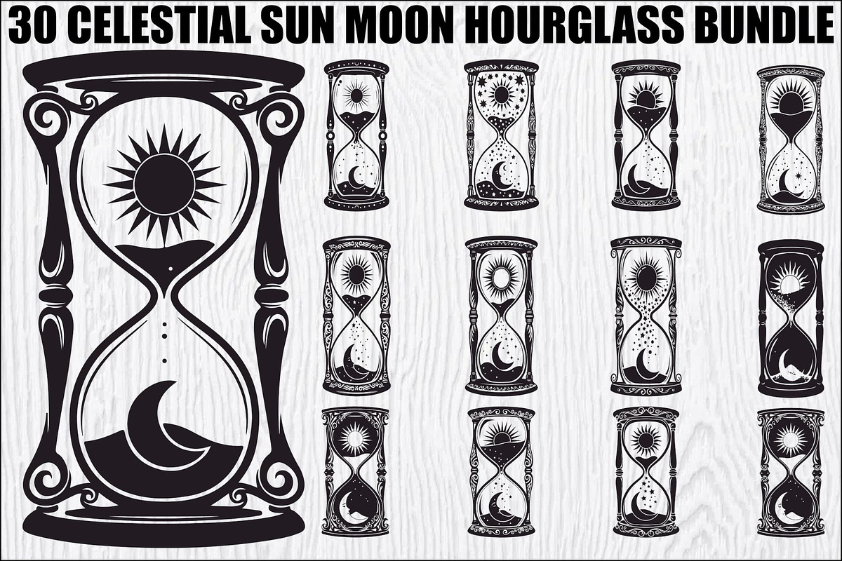 Celestial Sun Moon Hourglass Bundle, an Illustration by yasushie (Photo 1 of 31)