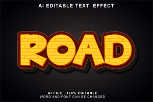 Road 3d Text Effect