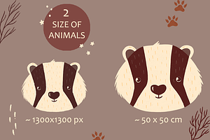 Forest Portrait Animals Set