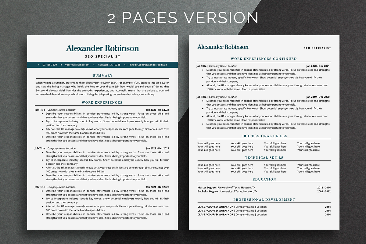 ATS Resume Template Google Docs, a Resume Template by bonadigitals (Photo 2 of 5)