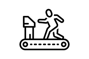 Physically treadmill black icon, an Outline Icon by Creative priyanka