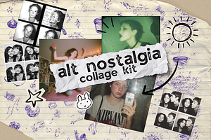 Alt Nostalgia Collage Kit 200+ PNGs