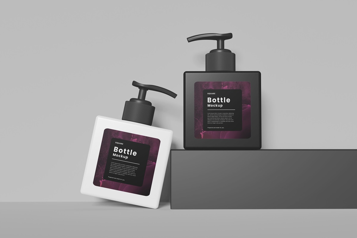 Square Pump Bottle Mockup, a Packaging Mockup by AndikaGraphic (Photo 3 of 7)