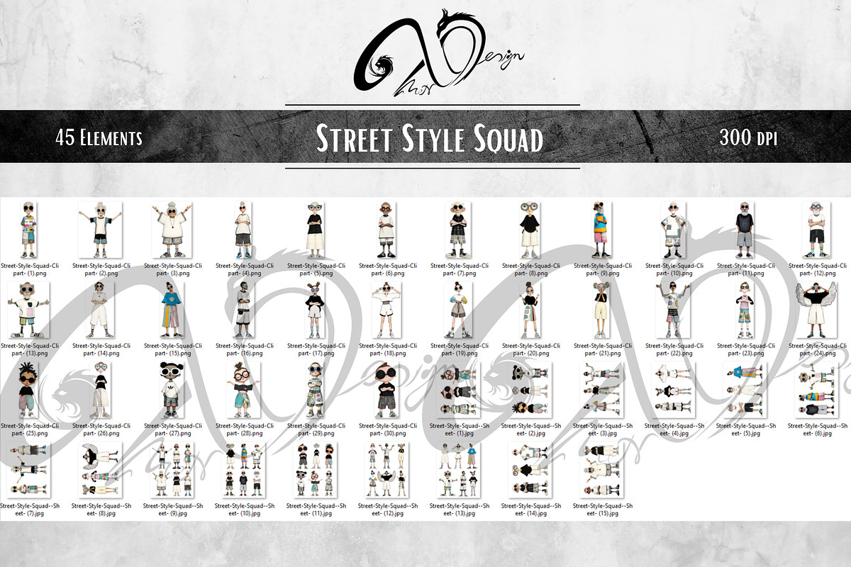 Street Style Squad: A funky clipart, a Person Illustration by NiiiNArt (Photo 3 of 6)