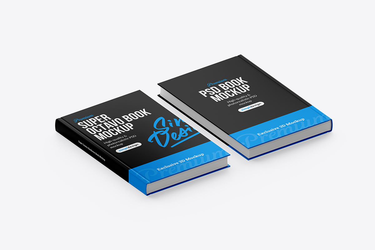 Super Octavo Hardcover Book Mockup, a Cups & Container Mockup by SimplDesign (Photo 11 of 13)