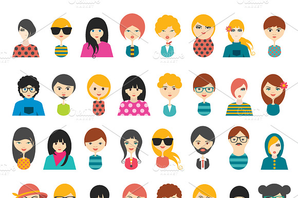 Big Set Of Avatars Profile Pictures