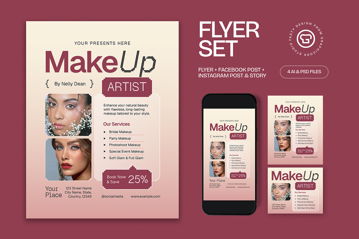 Makeup Artist Flyer, a Flyer Template by graphicook (Photo 1 of 3)