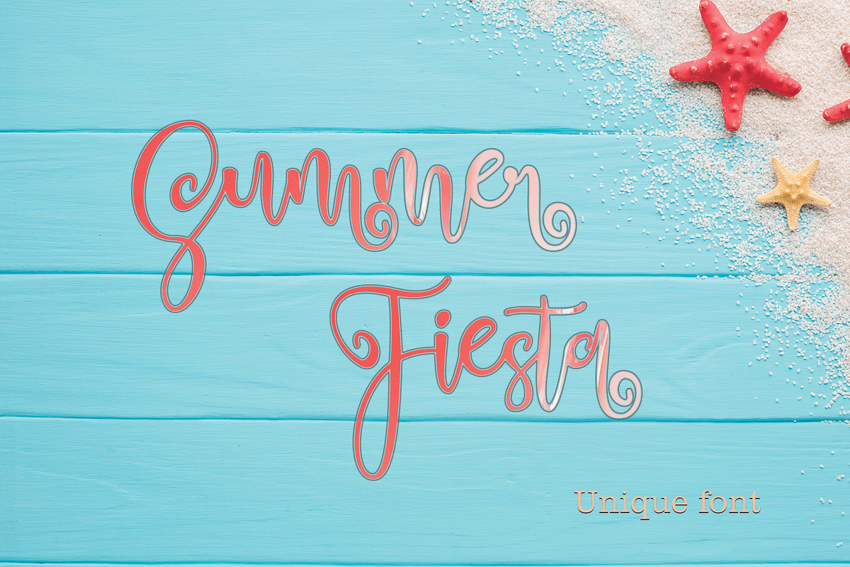 Summer fiesta, a Script Font by Letter-P (Photo 1 of 6)
