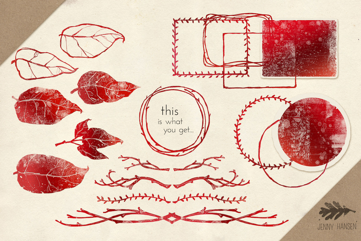 Graphics Bundle: Red Foil Holiday, a Templates & Theme by Jenny Hansen Suites (Photo 2 of 5)