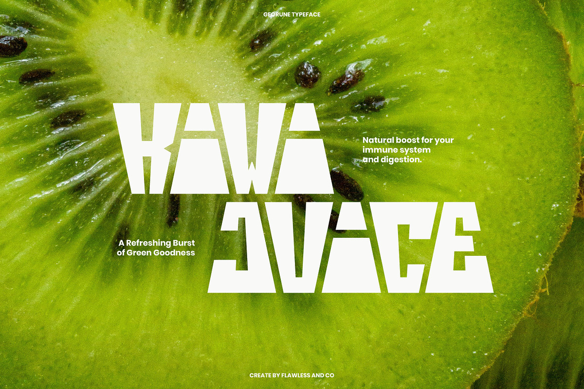 Georune - Sans Serif Display Font, a Font by Flawless And Co (Photo 2 of 10)