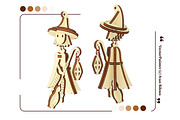 Halloween Witch Ornament - Laser Cut, an Object Graphic by VectorPainter (Thumbnail 15 of 19)