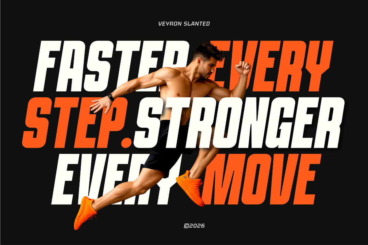 Veyron Slanted, a Sans Serif Font by Brand_Hero (Photo 2 of 13)