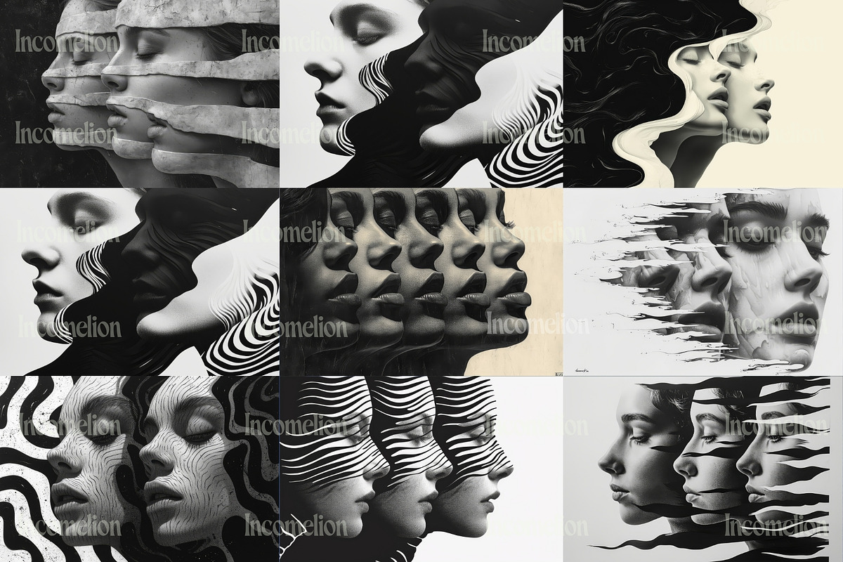 25 Optical Illusion Faces Artwork, a Person Illustration by Incomelion (Photo 5 of 9)