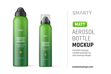 Matte aerosol bottle mockup