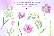 Watercolor Pink Flowers, an Illustration by Olesya Agudova (Thumbnail 2 of 8)