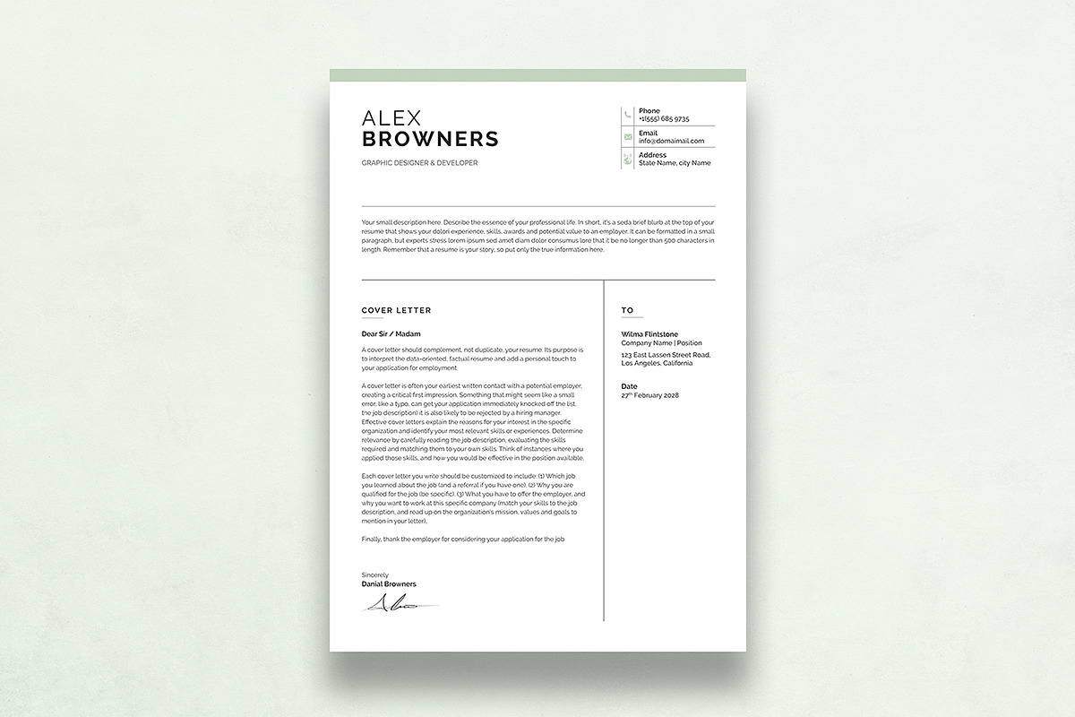 Graphic Designer Resume, a Resume Template by DesignDevisers (Photo 4 of 12)