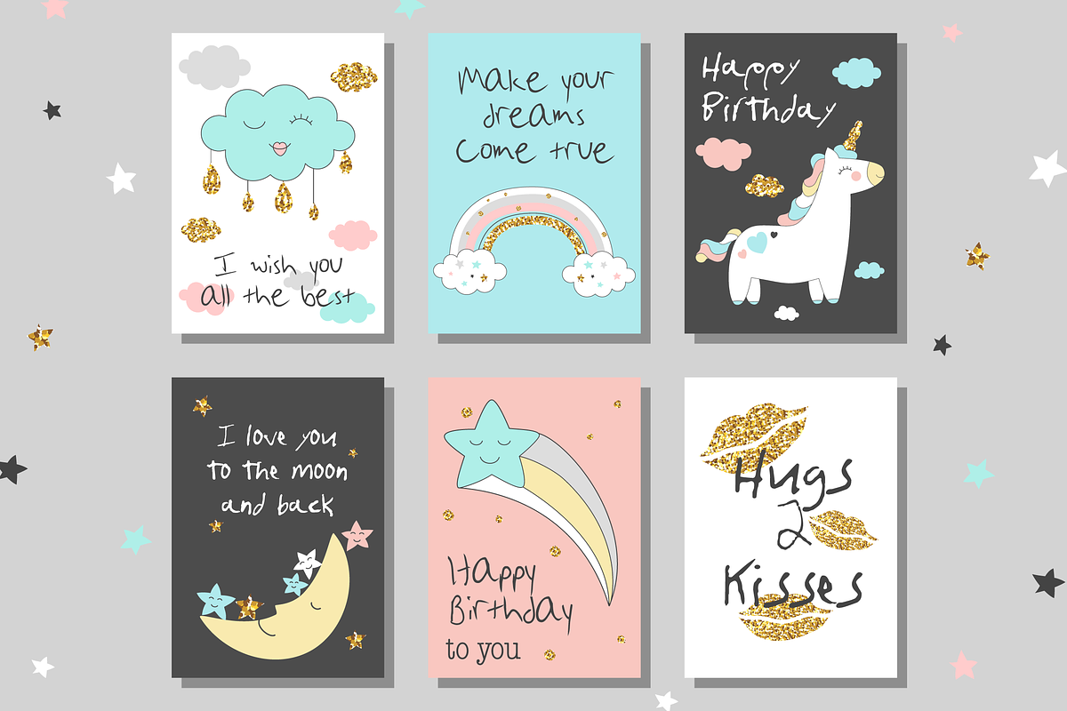 Love and Unicorn magic design, a Decorative Illustration by DinaraChernaya (Photo 4 of 8)