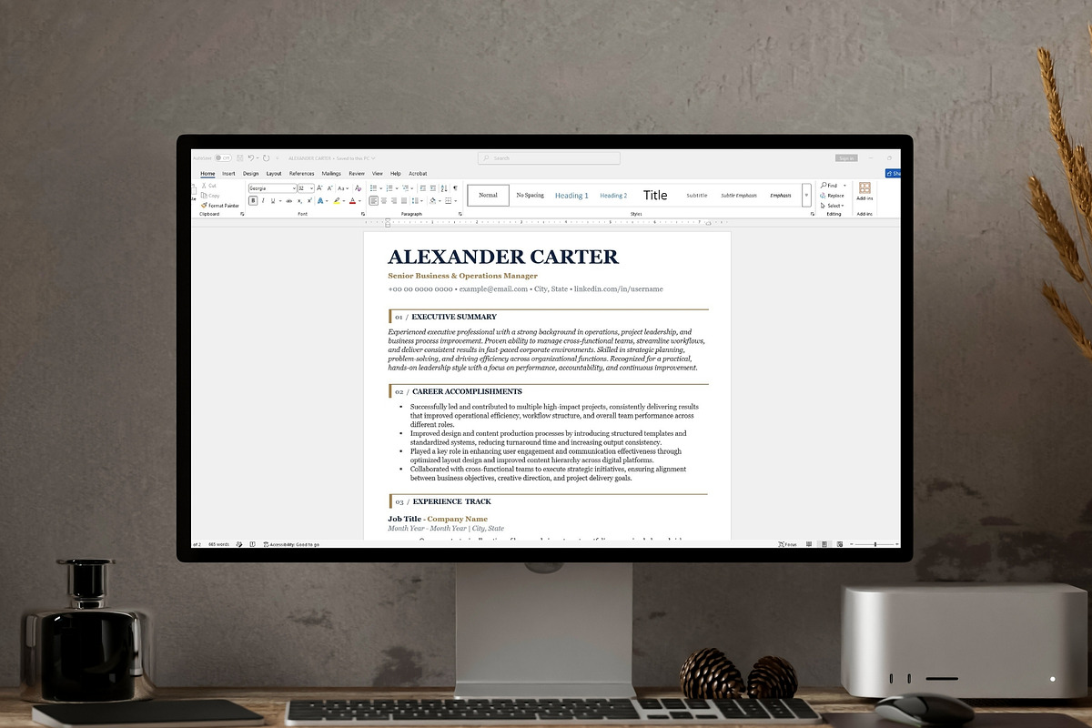 ATS Resume Template | Clean CV Word, a Resume Template by Anjum Ilyas (Photo 7 of 7)