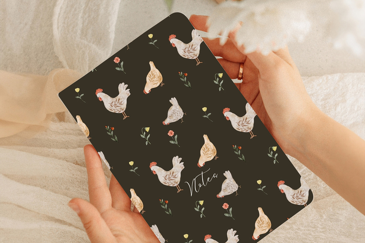 Watercolor Chickens Collection, an Animal Illustration by Jenteva Art (Photo 15 of 18)