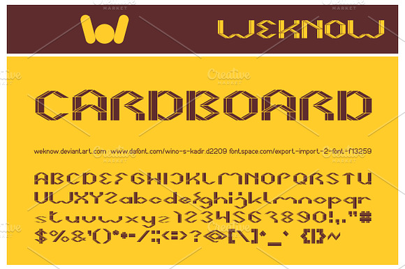 card board font preview 7