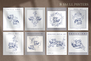 Skull and flowers poster set, a Texture Illustration by LanaDzi (Thumbnail 2 of 10)