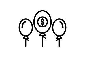 Balloon Line Icon, an Icon by Pexelpy