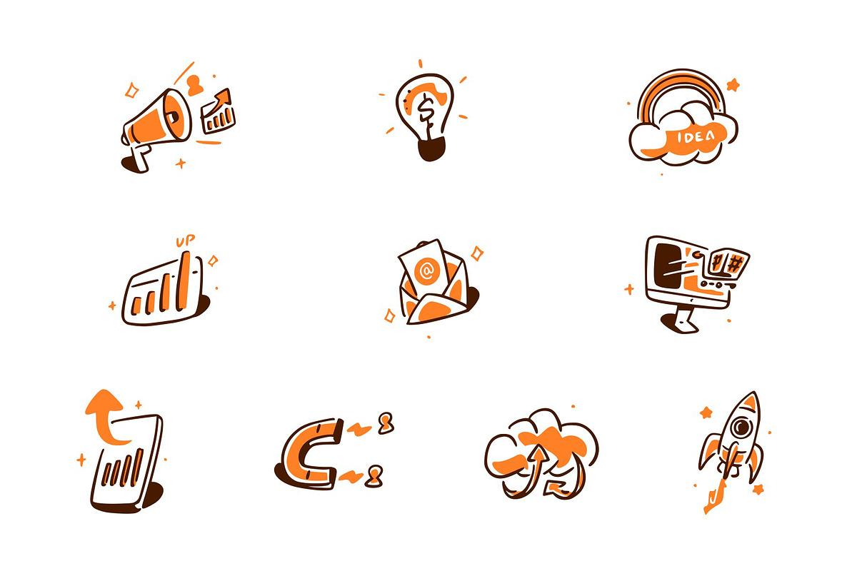 Marketing Icon Doodle Style Vol 1, an Object Graphic by SLAB! Design (Photo 2 of 3)