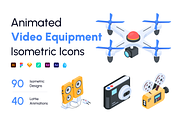 Video Equipment Isometric Icons, a Duotone Icon by Vectors Market (Thumbnail 1 of 9)