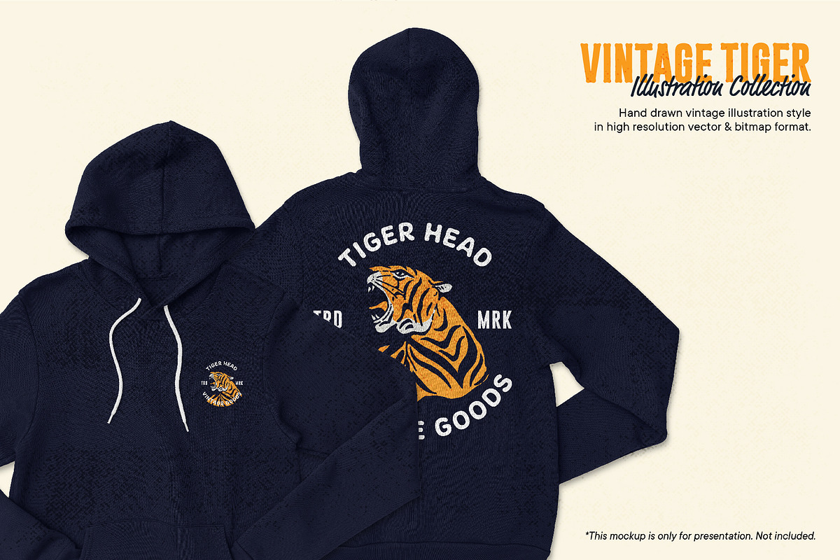 Vintage Tiger Illustrations, an Animal Illustration by ARQAM Studio (Photo 7 of 9)