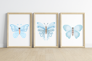 Pastel Butterflies Clipart Bundle