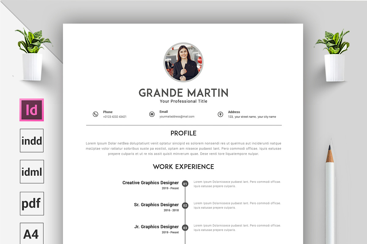 Indesign CV / Resume Template, a Resume Template by ARP Creation