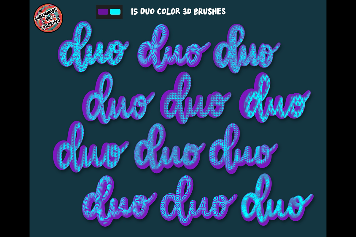 Procreate Trippy 3D Brush Set, a Brush Add-On by AlwaysBeColoring (Photo 12 of 15)