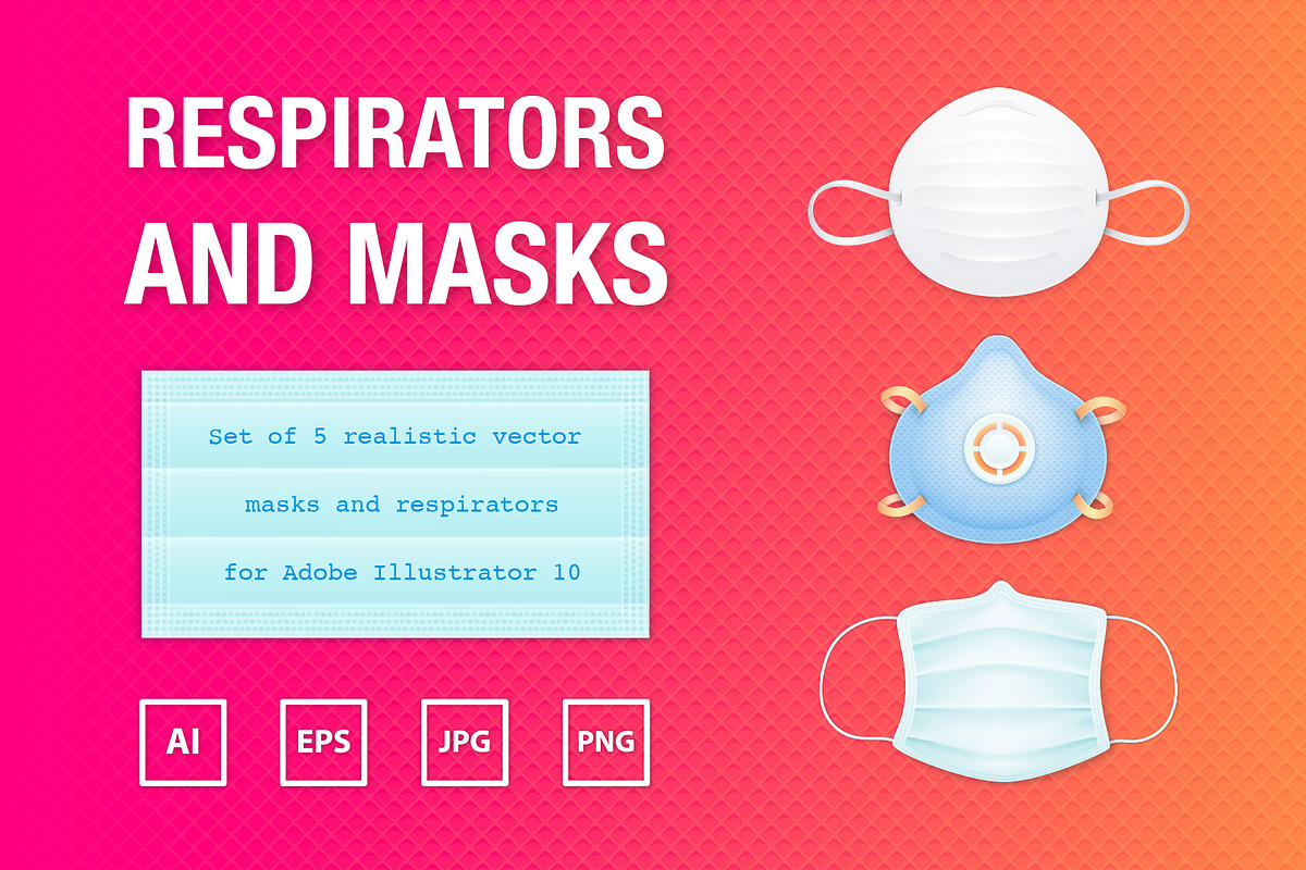 Realistic Vector Masks, a Healthcare Illustration by Alex Serada (Photo 1 of 6)