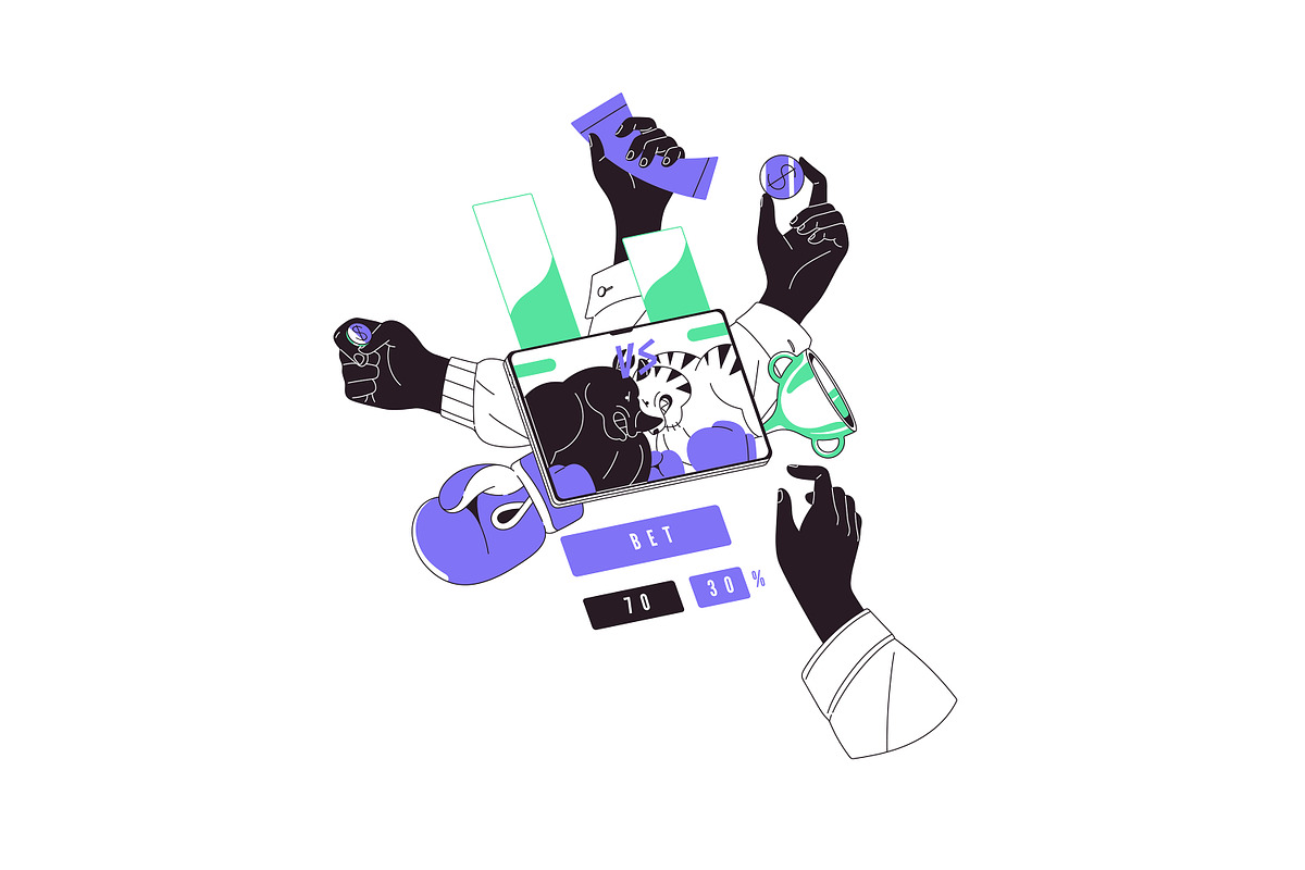 Gambling people bet on sports online, a Sport Illustration by PaperTrident (Photo 6 of 13)
