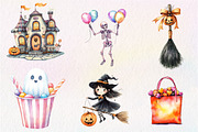 Cute Watercolor Halloween Set, an Illustration by CreationArt (Thumbnail 3 of 5)