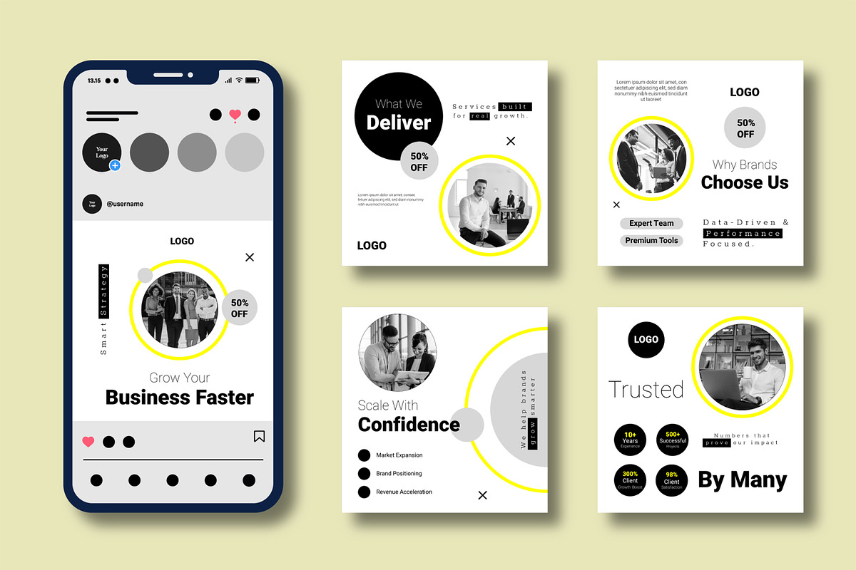 Business Growth Social Media Design, a Social Media Template by MightyDesign (Photo 1 of 8)