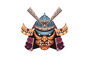 Samurai helmets, Japanese masks set, an Object Illustration by PaperTrident (Thumbnail 4 of 9)