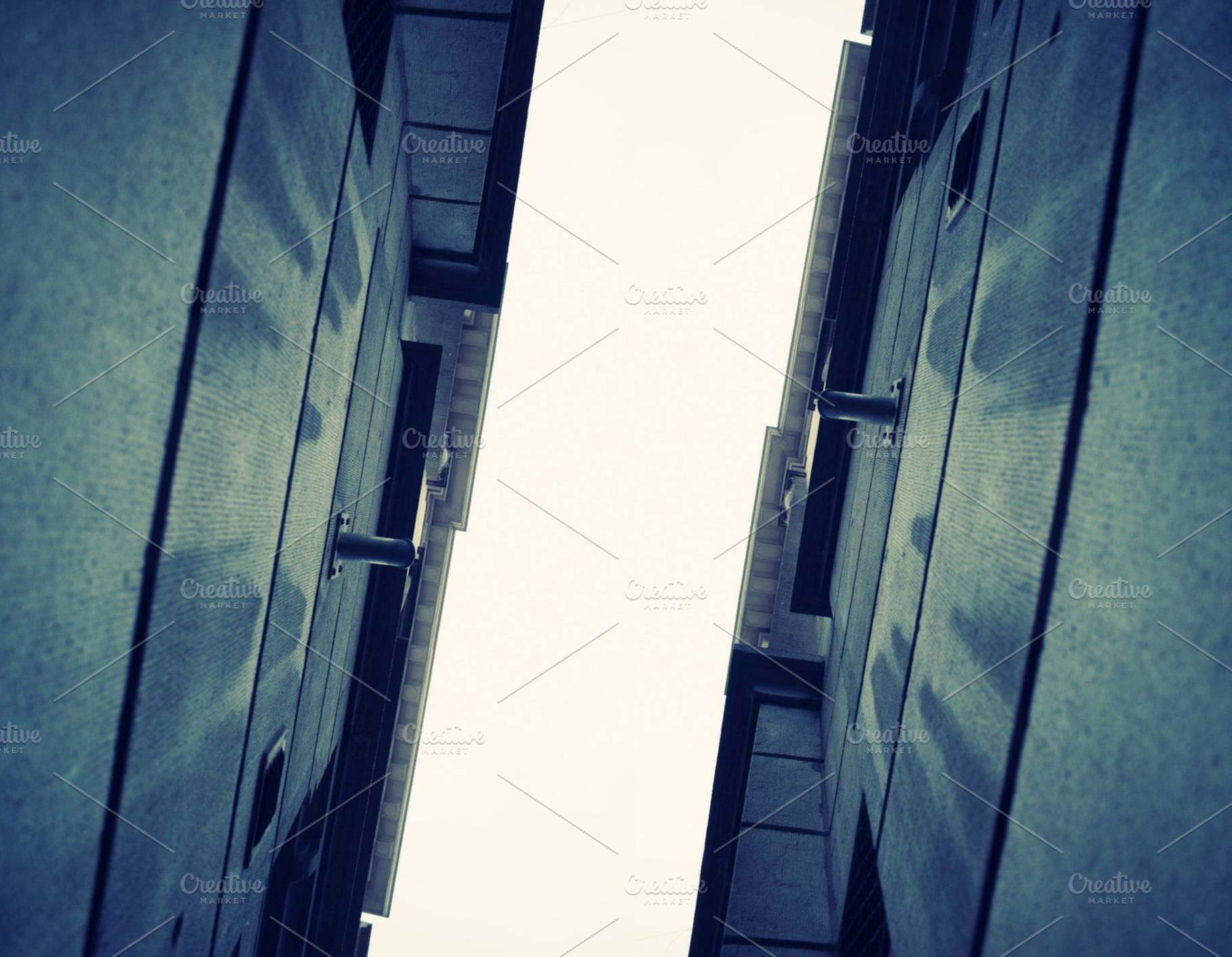 Looking up stock photo containing alley and type