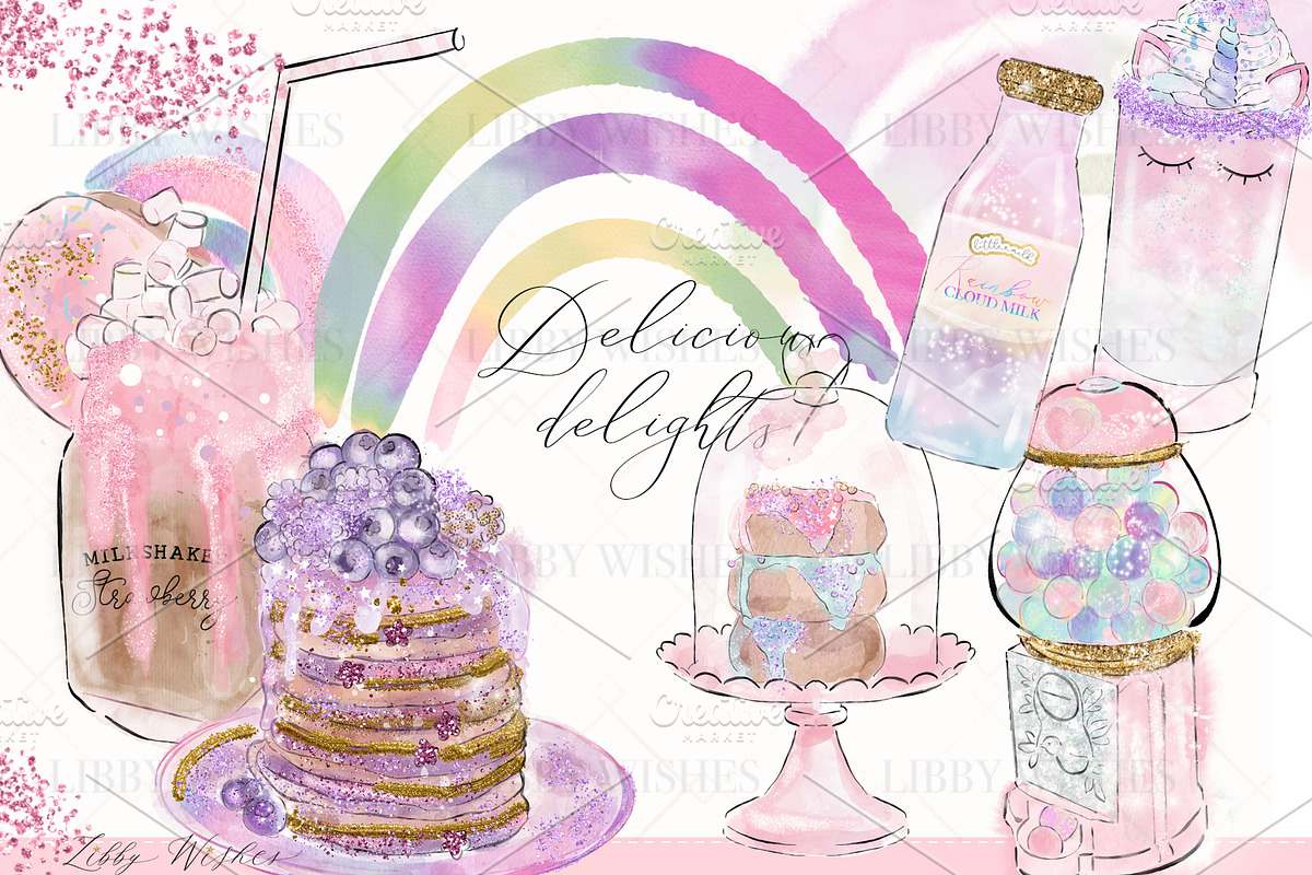 Sweet cafe Watercolour illustrations, an Illustration by Libby Wishes (Photo 7 of 13)