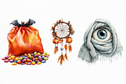 Creepy and Cozy Halloween Clipart, an Illustration by Craft Nest (Thumbnail 5 of 6)