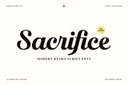 Sacrifice Modern Retro Script Font, a Script Font by Heinzel Std (Thumbnail 20 of 20)