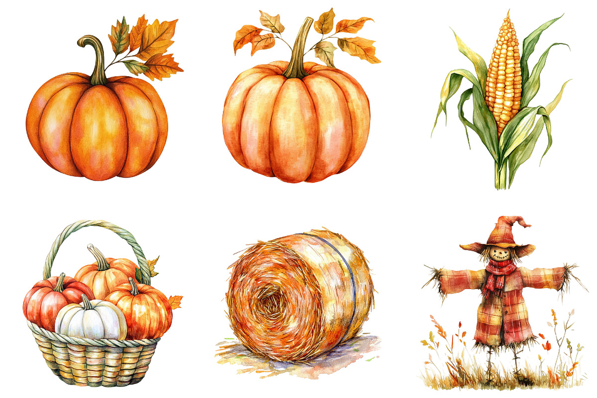 Fall Farm Clipart Bundle, an Illustration by designcity5 (Photo 3 of 5)