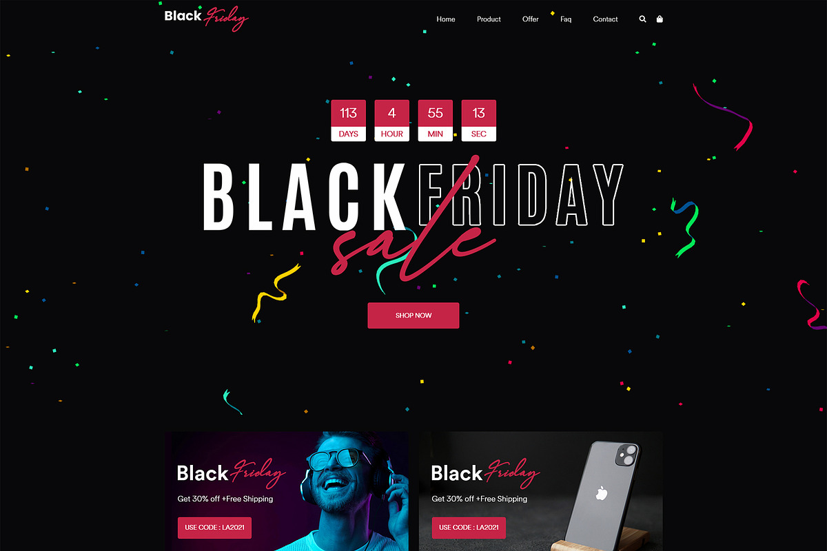 Black Friday Landing page Template, a Landing Page Template by CodexCoder Themes (Photo 1 of 5)