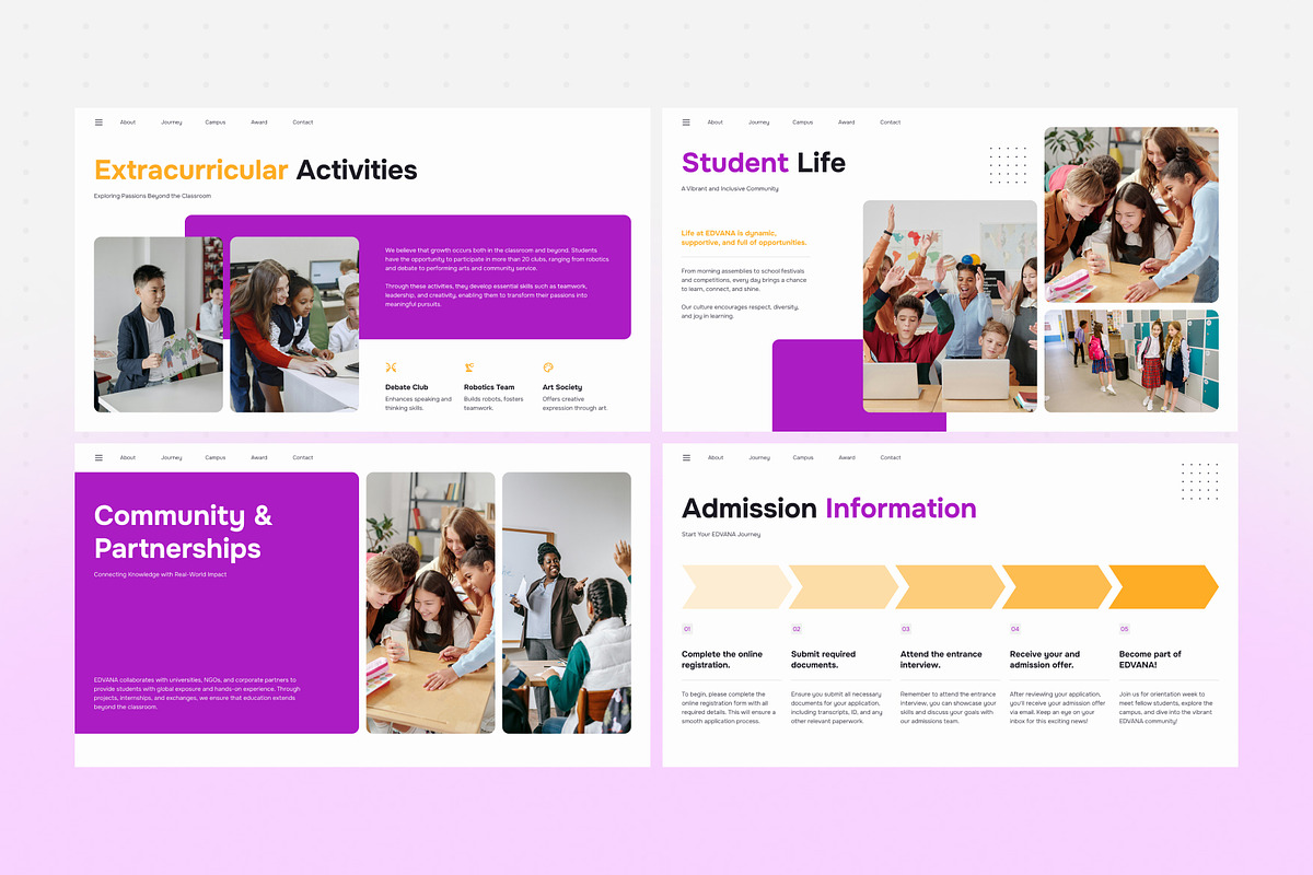 School Profile Powerpoint Template, a Presentation Template by Eklip Studio