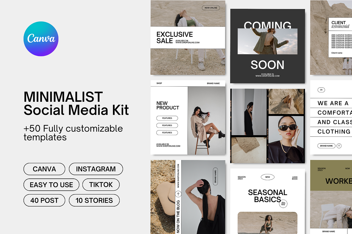 Minimalist | Social Media Kit, a Social Media Template by Mila Estudio (Photo 1 of 6)