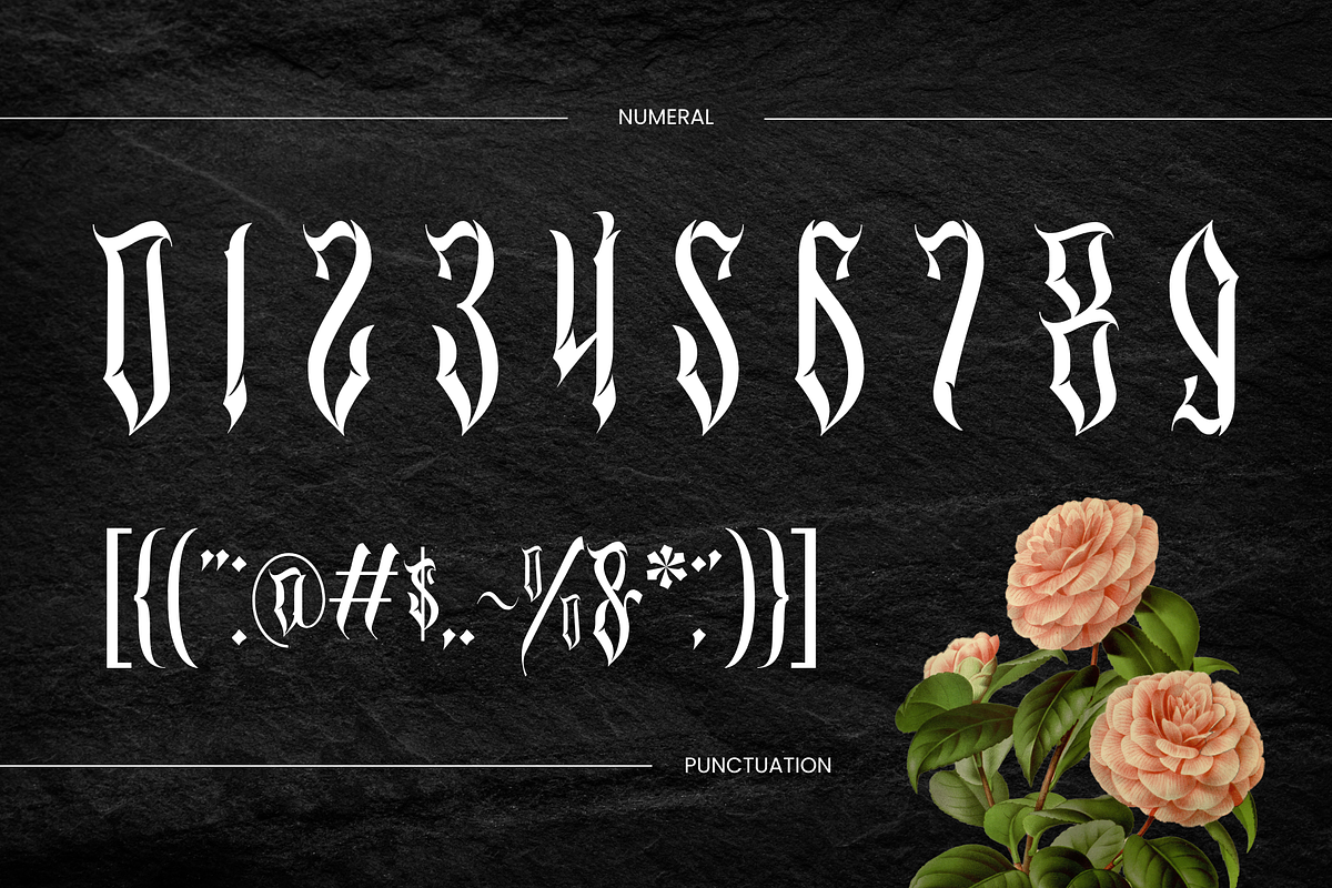 Mefora - Blackletter Logo Font, a Blackletter Font by Nirmana Visual (Photo 6 of 8)