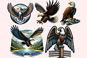 Eagle Clipart PNG Bundle, an Illustration by M9 Design (Thumbnail 3 of 7)