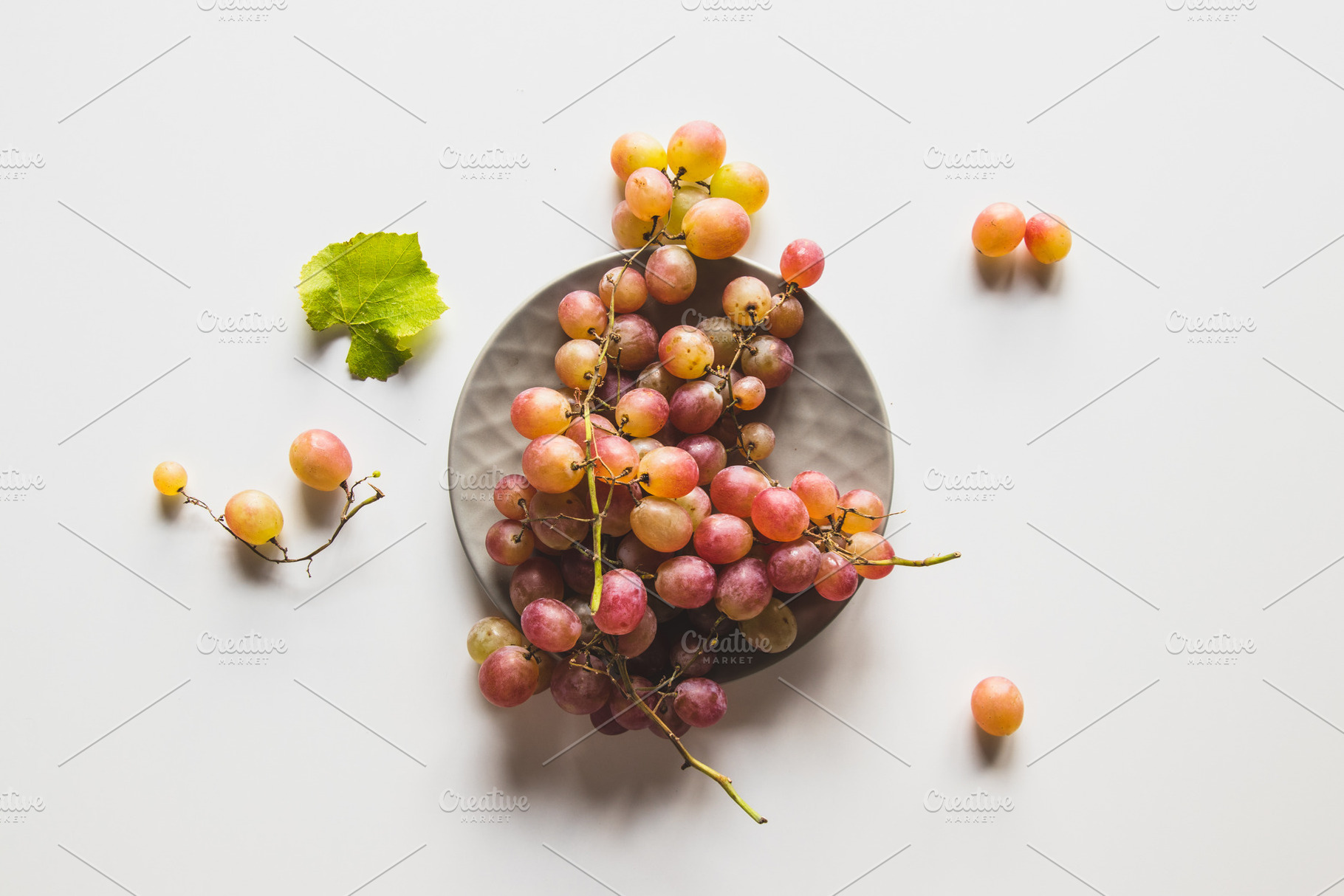 Isolated grapes. Red grape, a Food & Drink Photo by Food Mood