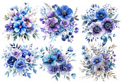 Blue and Purple Bouquets, an Illustration by Designworld (Thumbnail 3 of 4)